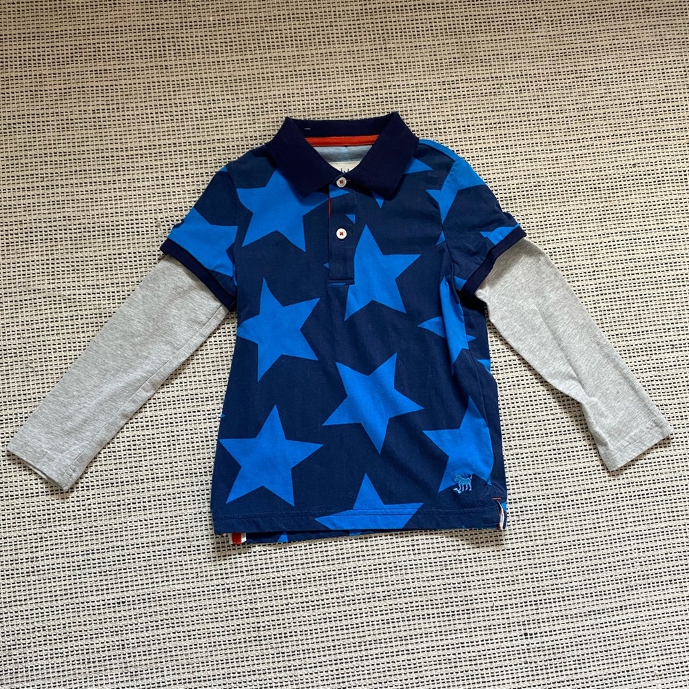 Boden Long Sleeve Polo Short. Size 4-5Y